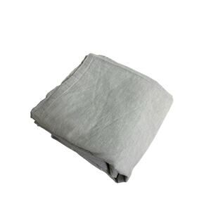 West Elm Hemp Cotton Blend Flat Sheet King Light Gray Chambray 108x102